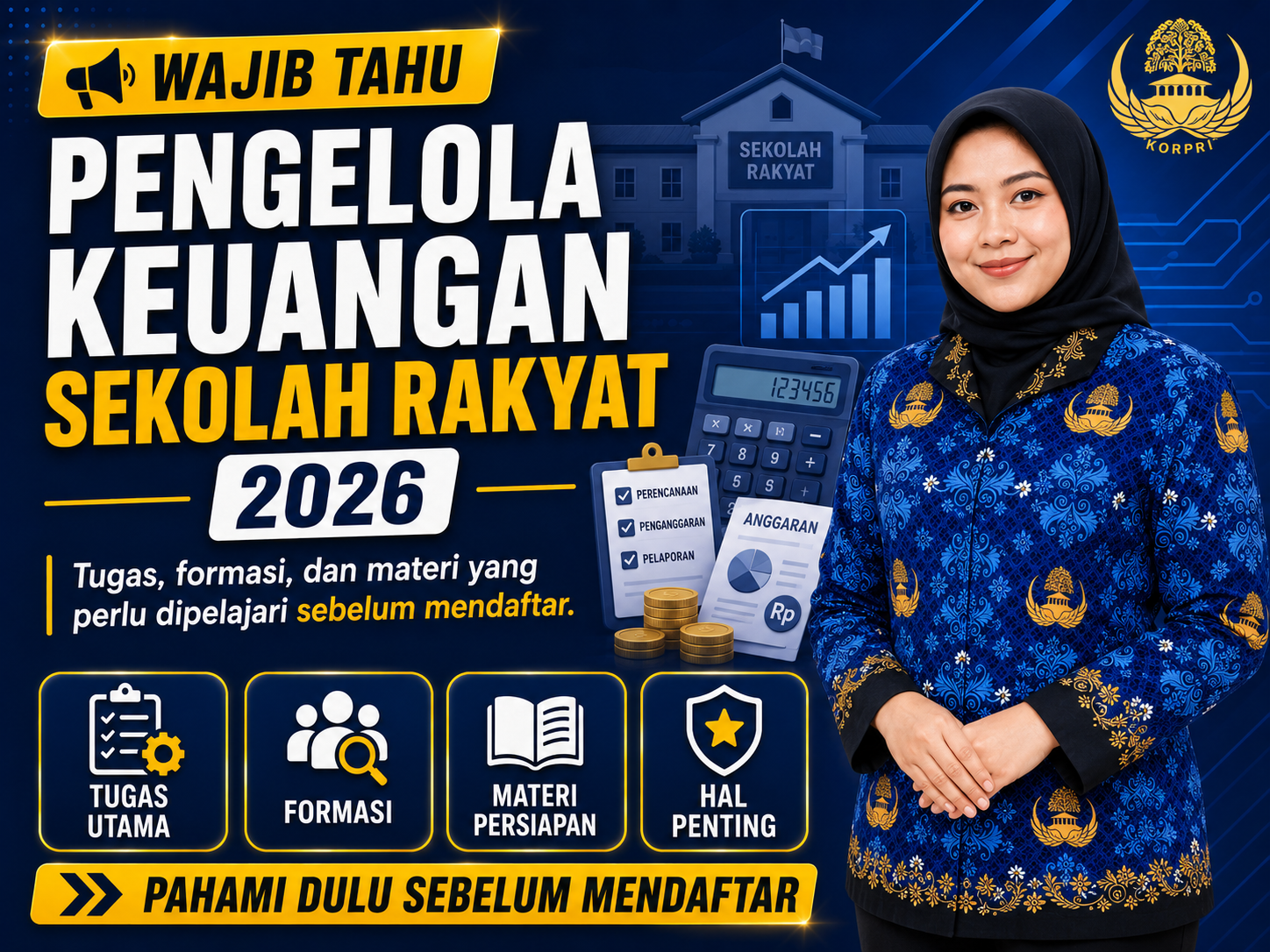 Pahami tugas Pengelola Keuangan Sekolah Rakyat 2026, formasi yang dibuka, dan fokus belajar agar persiapan lebih terarah.